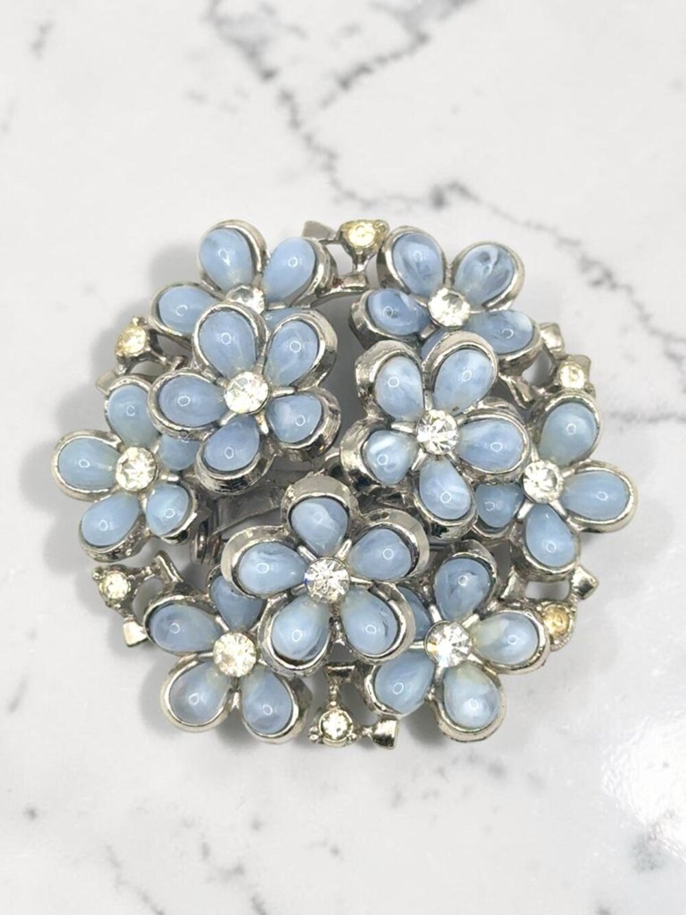 Coro Blue Flower Brooch